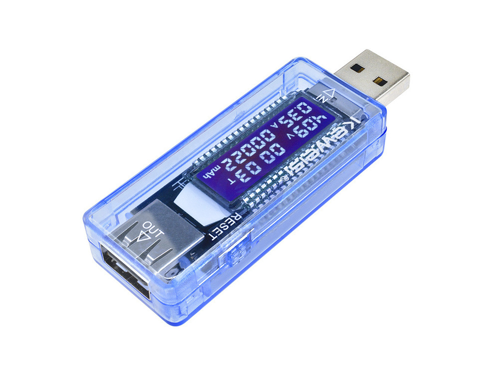 Usb voltmetras ampermetras su lcd ekranu