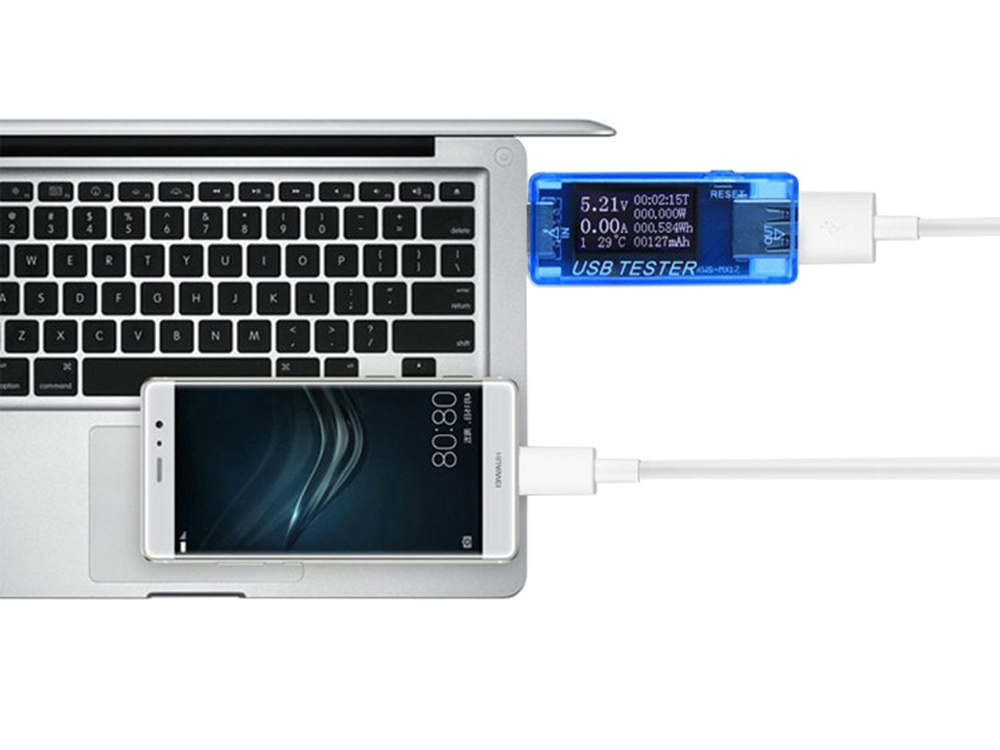 Usb voltmetras ampermetras su lcd ekranu