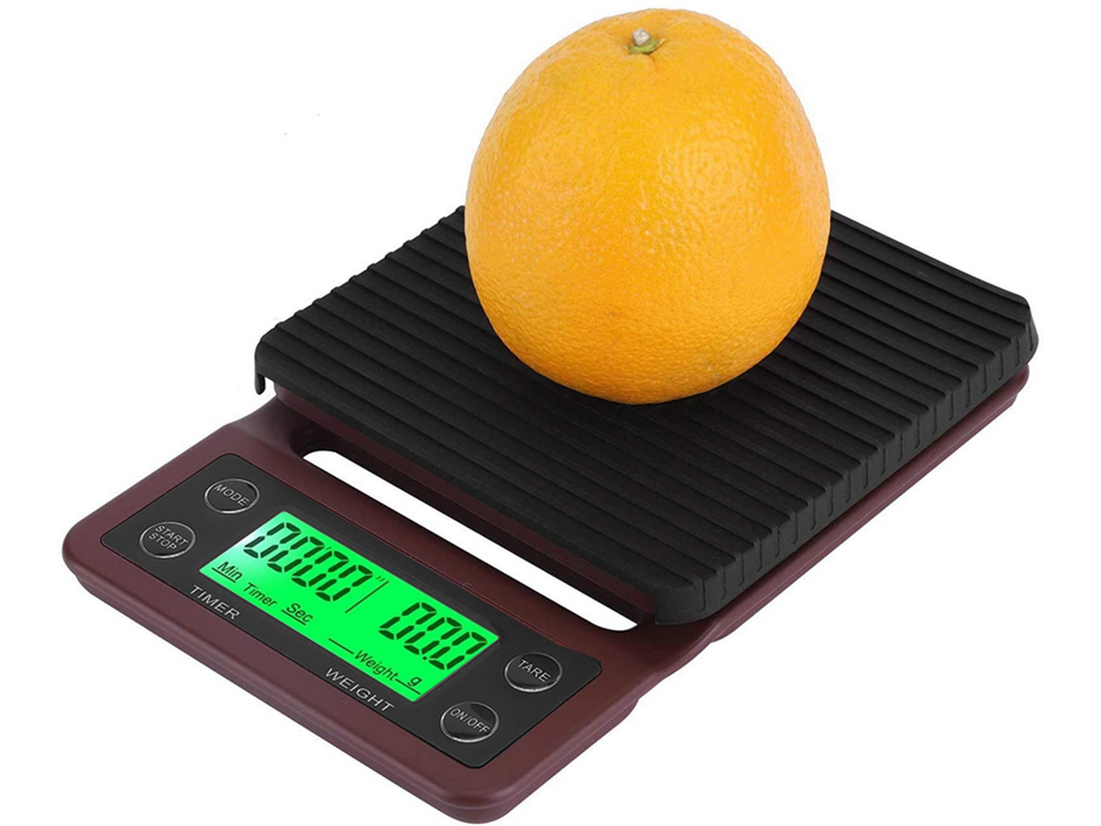 Elektroninės virtuvės svarstyklės kavos ruošimui su stoperiu 5kg 0,1g