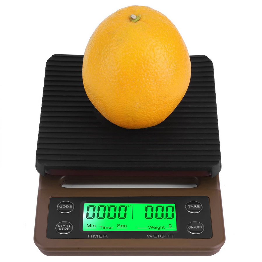 Elektroninės virtuvės svarstyklės kavos ruošimui su stoperiu 5kg 0,1g