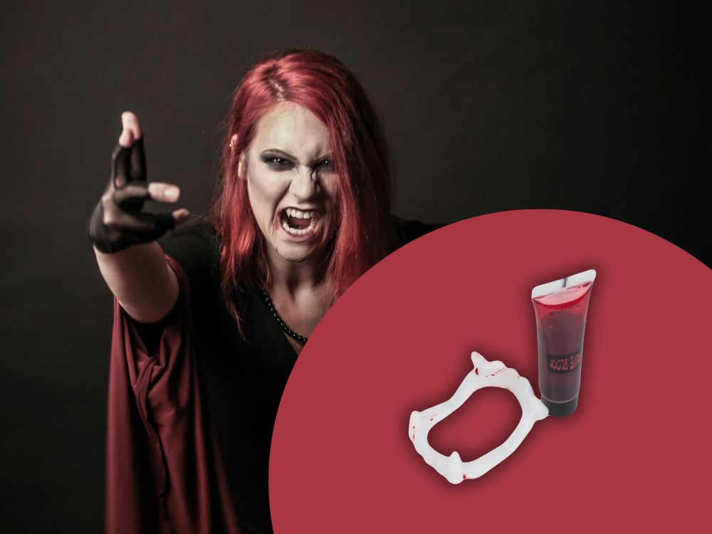 Vampyro iltys ir dirbtinis kraujas helovinui