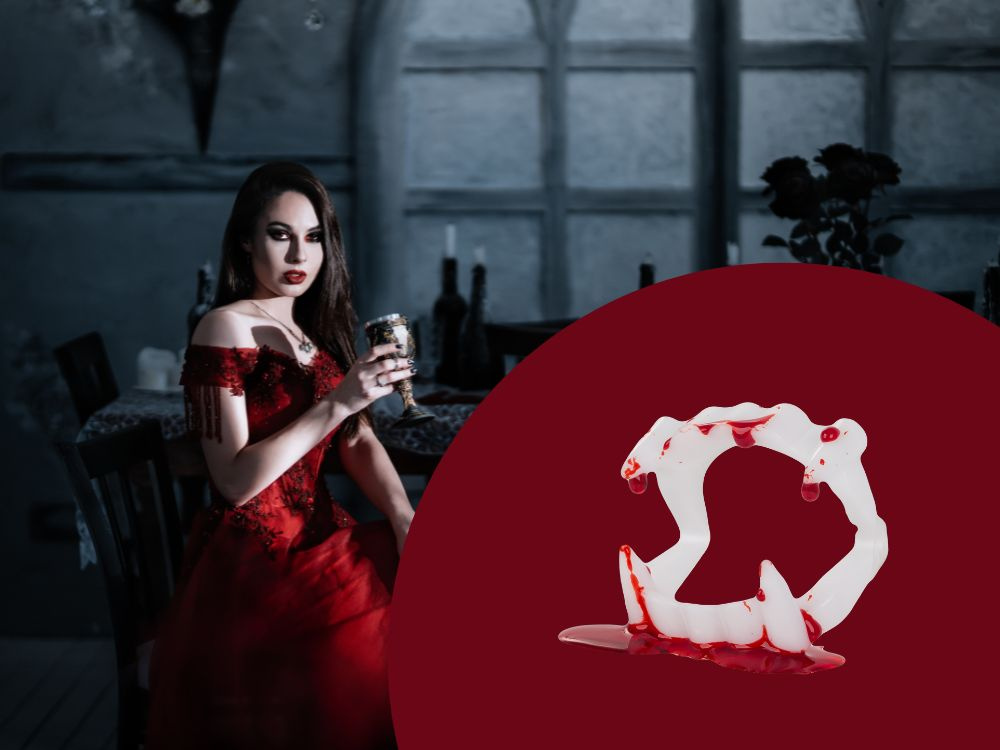 Vampyro iltys ir dirbtinis kraujas helovinui