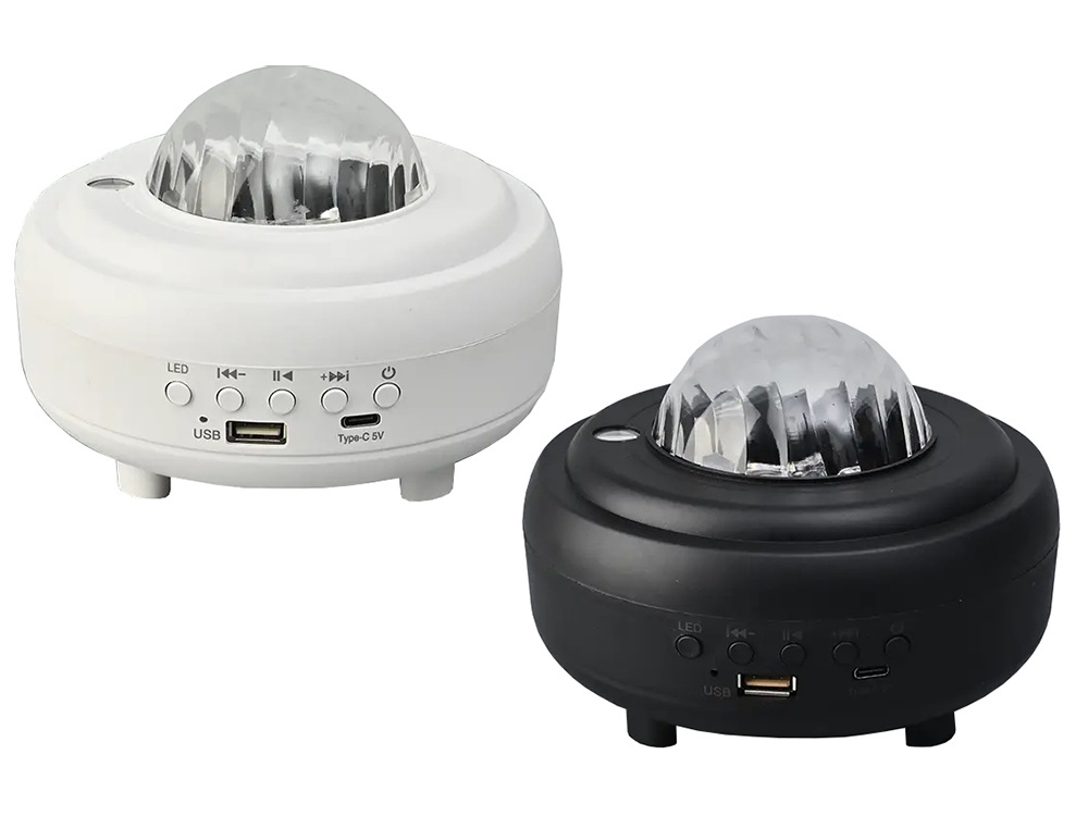 Naktinė led lempa projektorius su bluetooth garsiakalbiu