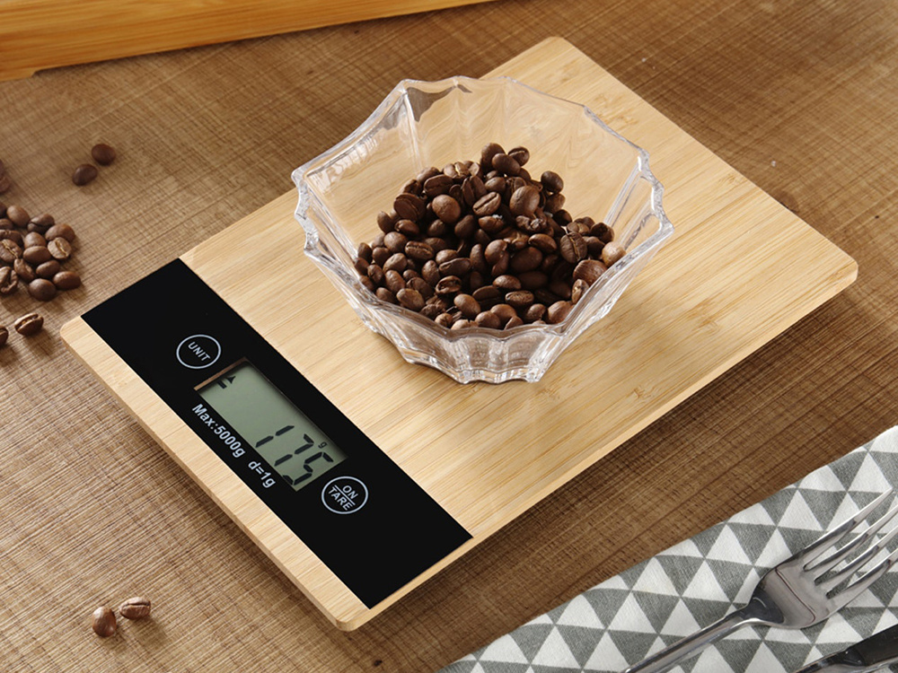 Virtuvinės svarstyklės bambukinės iki 5 kg 1