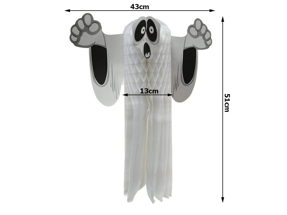 Popierinė kabanti dekoracija helovino dvasia 3d, 51 cm