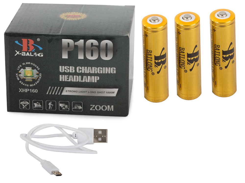 Žibintuvėlis ant galvos bailong t23-p160 su led xhp160
