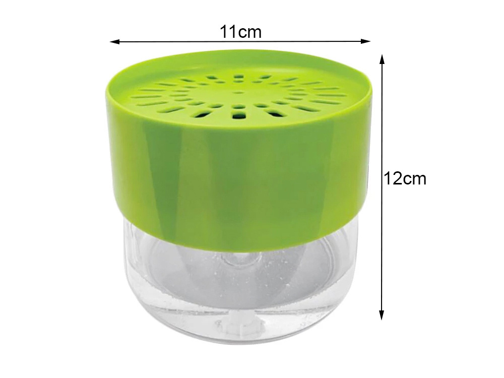 Indų ploviklio dozatorius su kempinėle, 500ml, žalias
