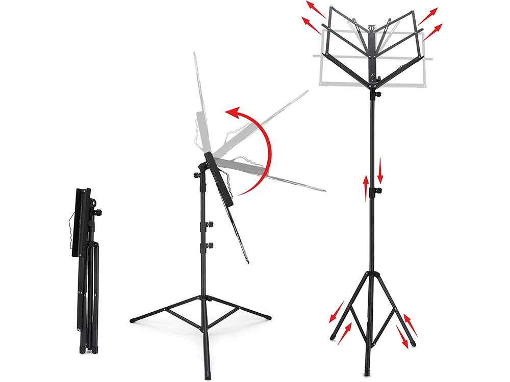 Reguliuojamas aliuminis natų stovas su dėklu, 130 cm