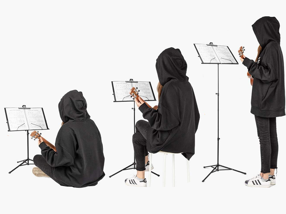 Reguliuojamas aliuminis natų stovas su dėklu, 130 cm