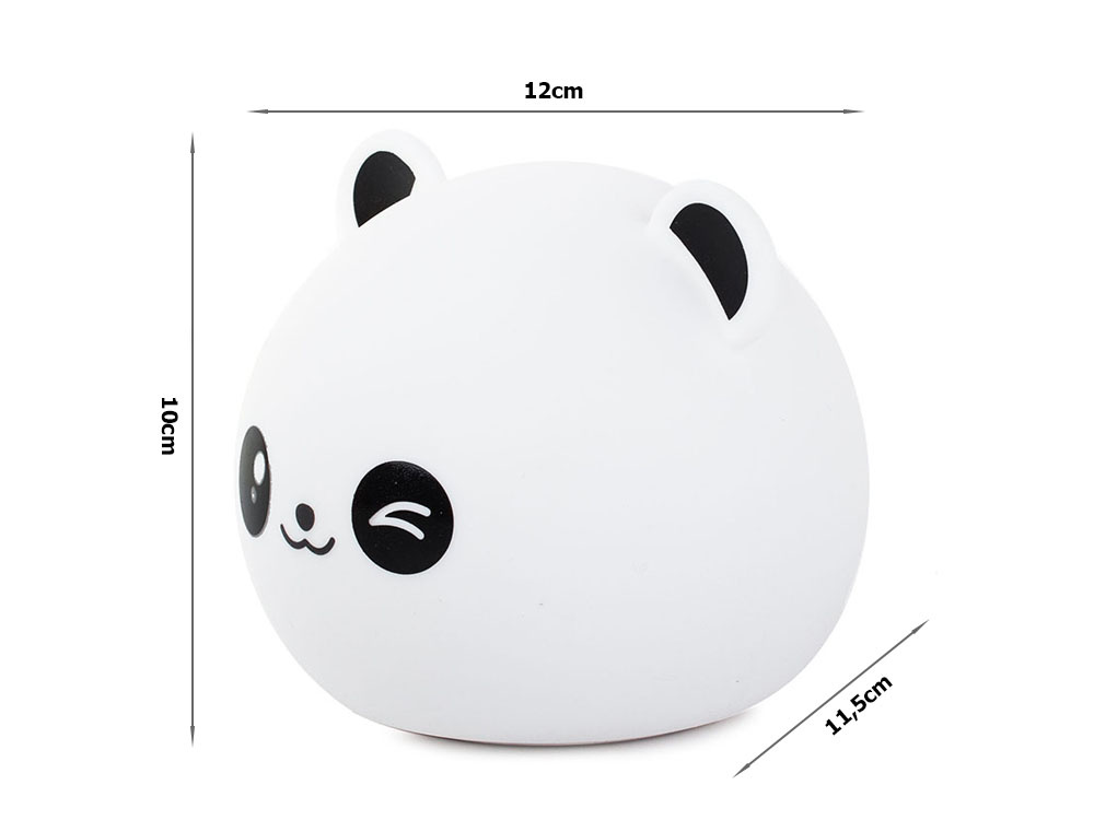 Vaikiška naktinė lempa led rgb panda