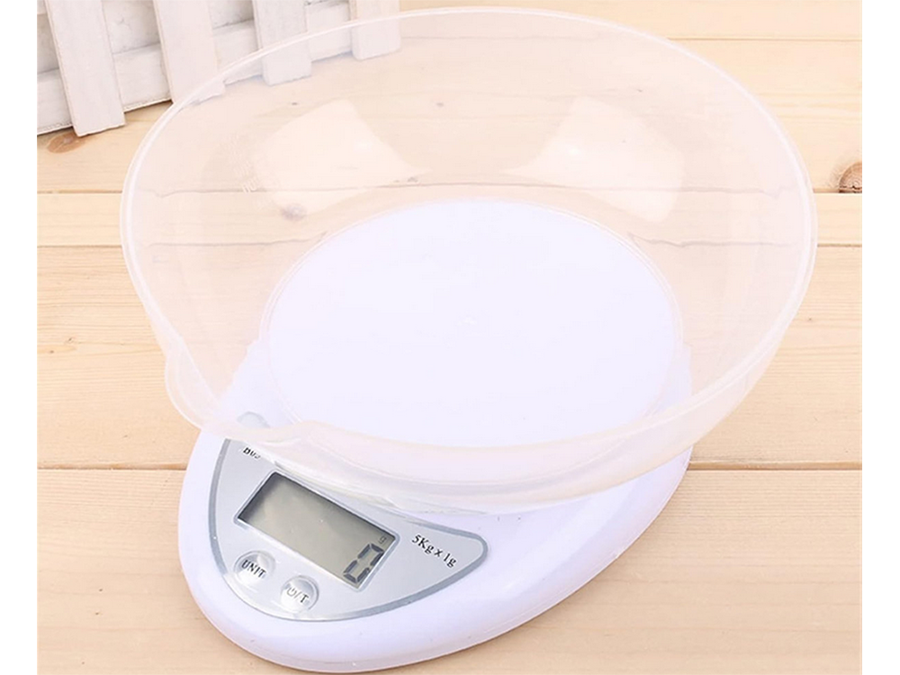 Elektroninės virtuvinės svarstyklės su skaitmeniniu ekranu ir 800 ml talpos dubeniu