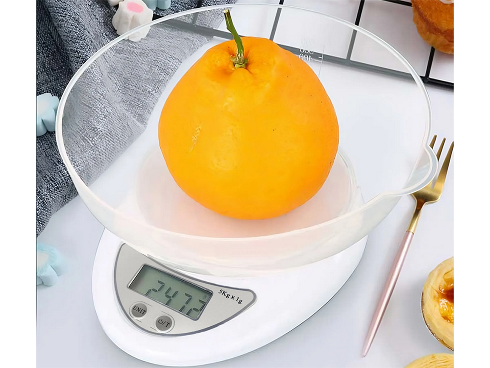 Elektroninės virtuvinės svarstyklės su skaitmeniniu ekranu ir 800 ml talpos dubeniu
