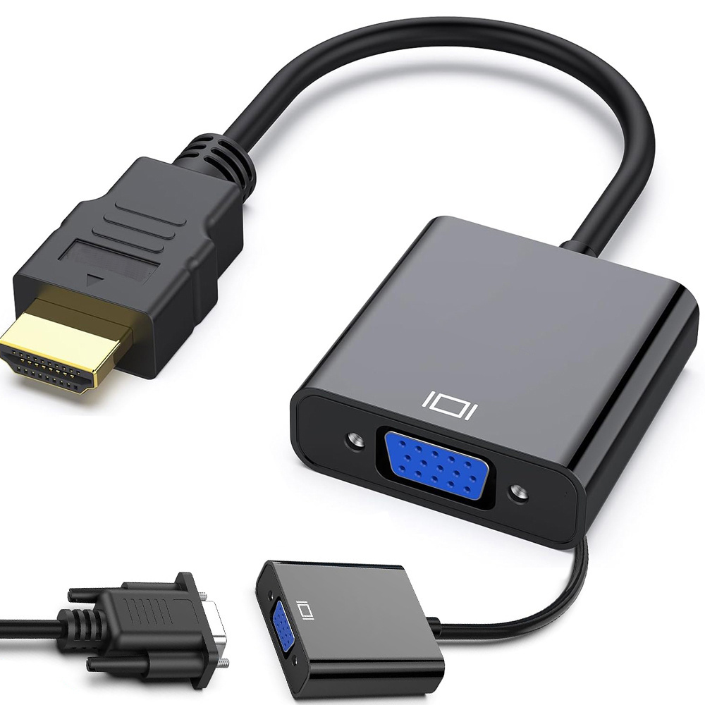Adapteris hdmi į vga, juodas