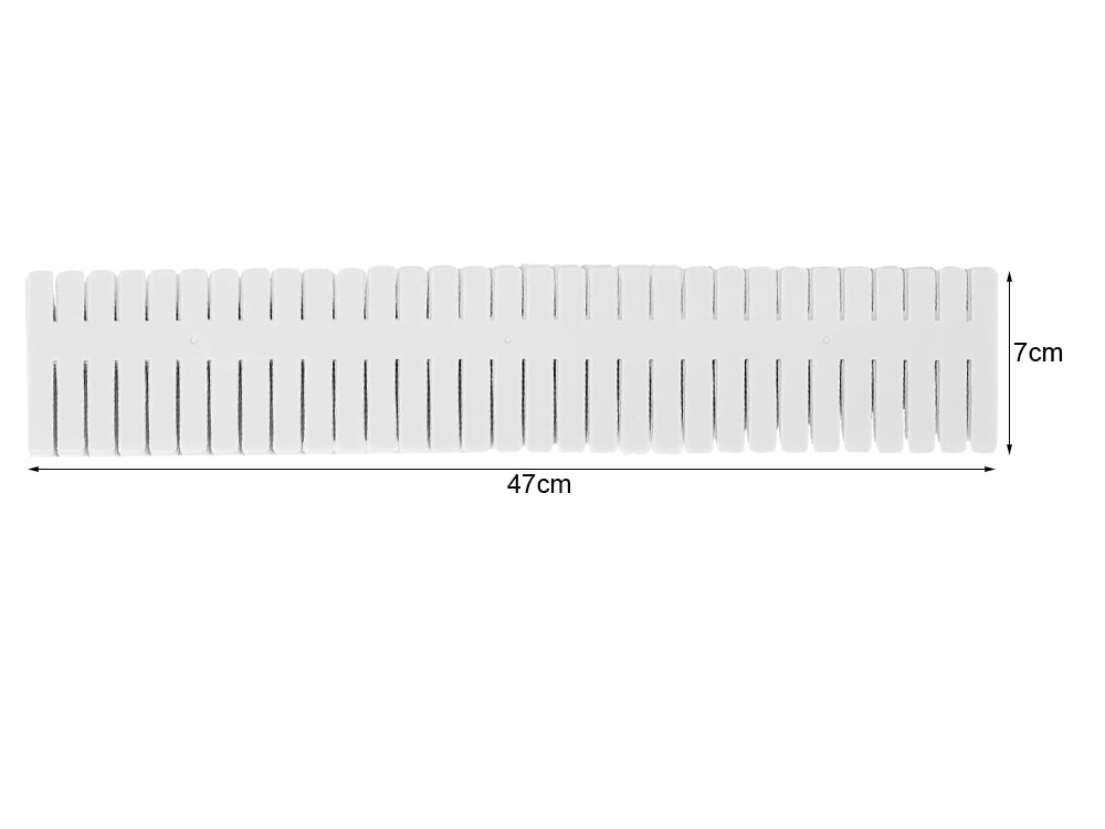Dėklas stalčiui ir spintai, 4 vnt., 47x7 cm, baltas