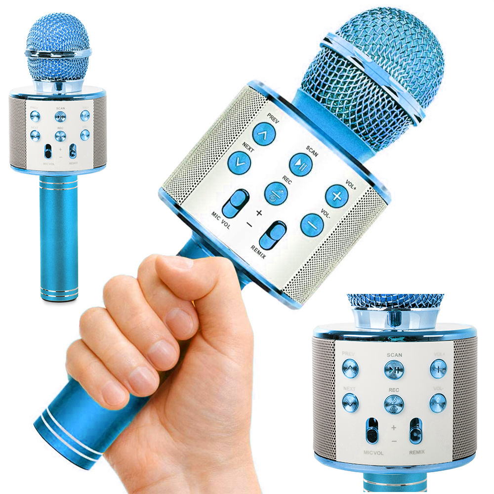 Belaidis karaoke mikrofonas su garsiakalbiu ir bluetooth funkcija
