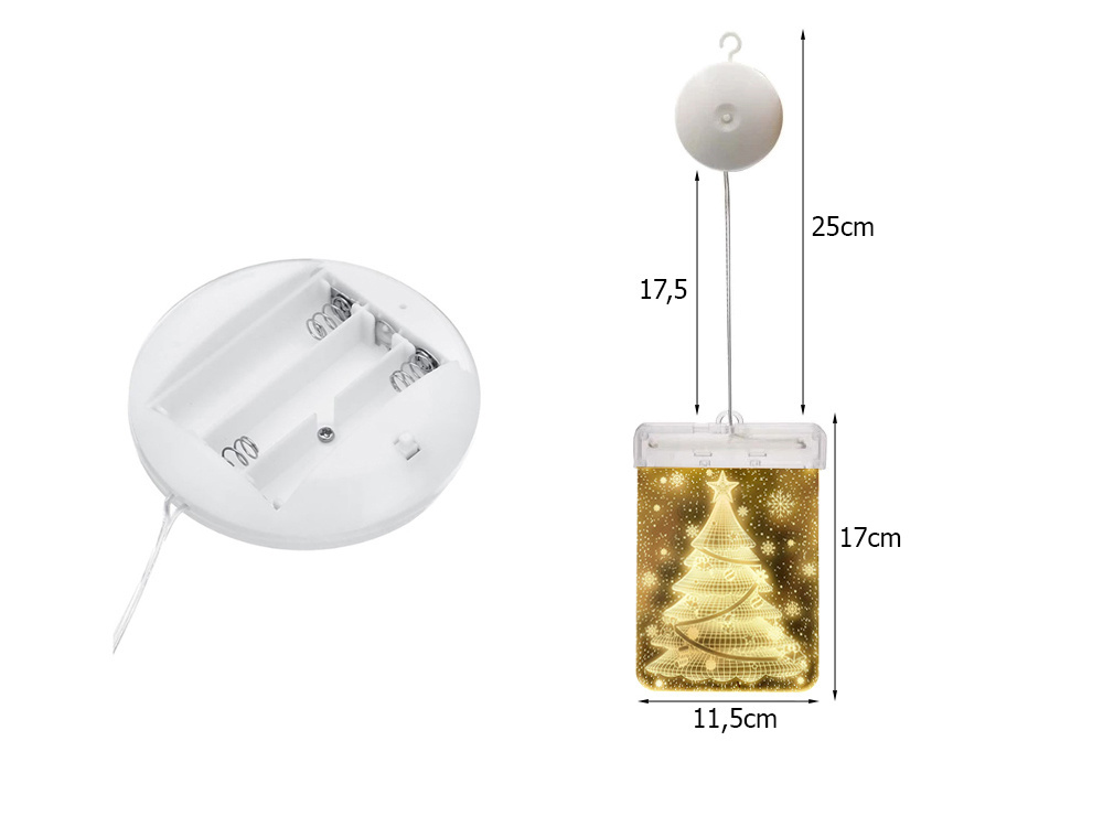 Led vitražas langui, 17 x 11,5 cm, šiltai baltas