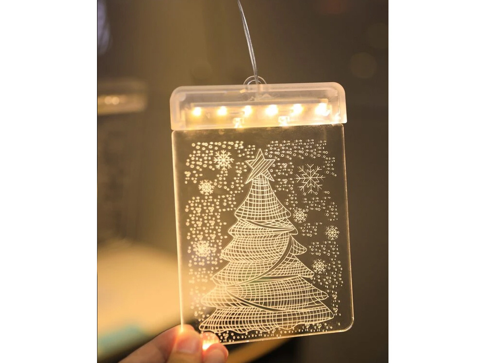Led vitražas langui, 17 x 11,5 cm, šiltai baltas
