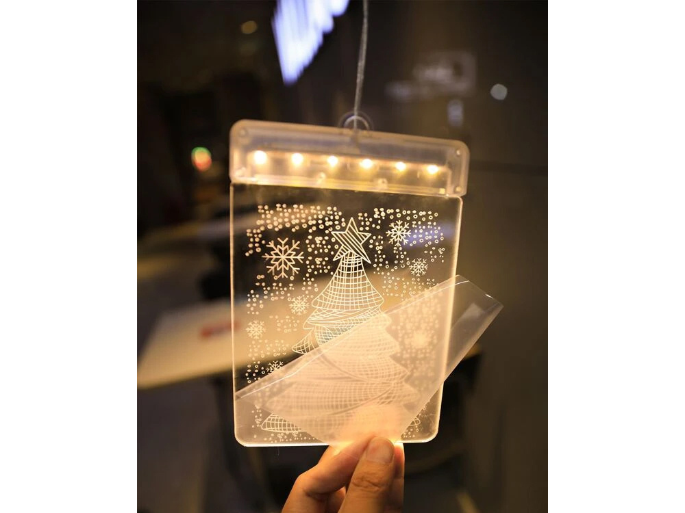Led vitražas langui, 17 x 11,5 cm, šiltai baltas