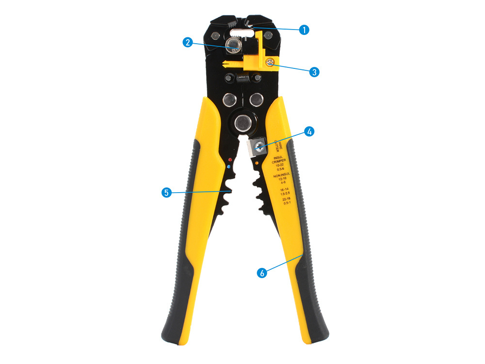 Izoliacijos nuėmimo ir kabelių užspaudimo įrankis 0,2-6 mm²
