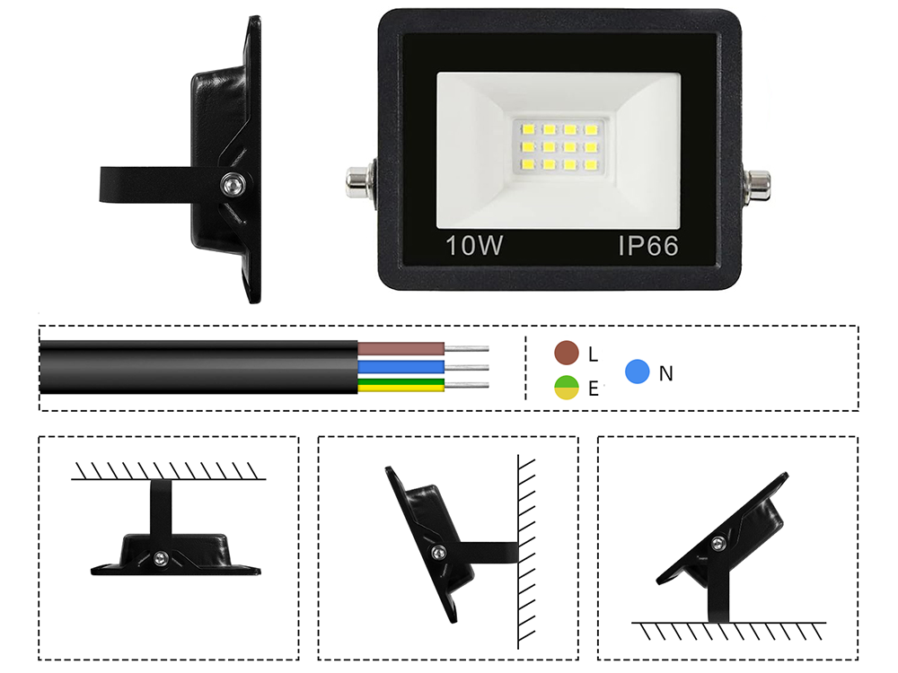 Led lauko šviestuvas 10w 6000k ip66
