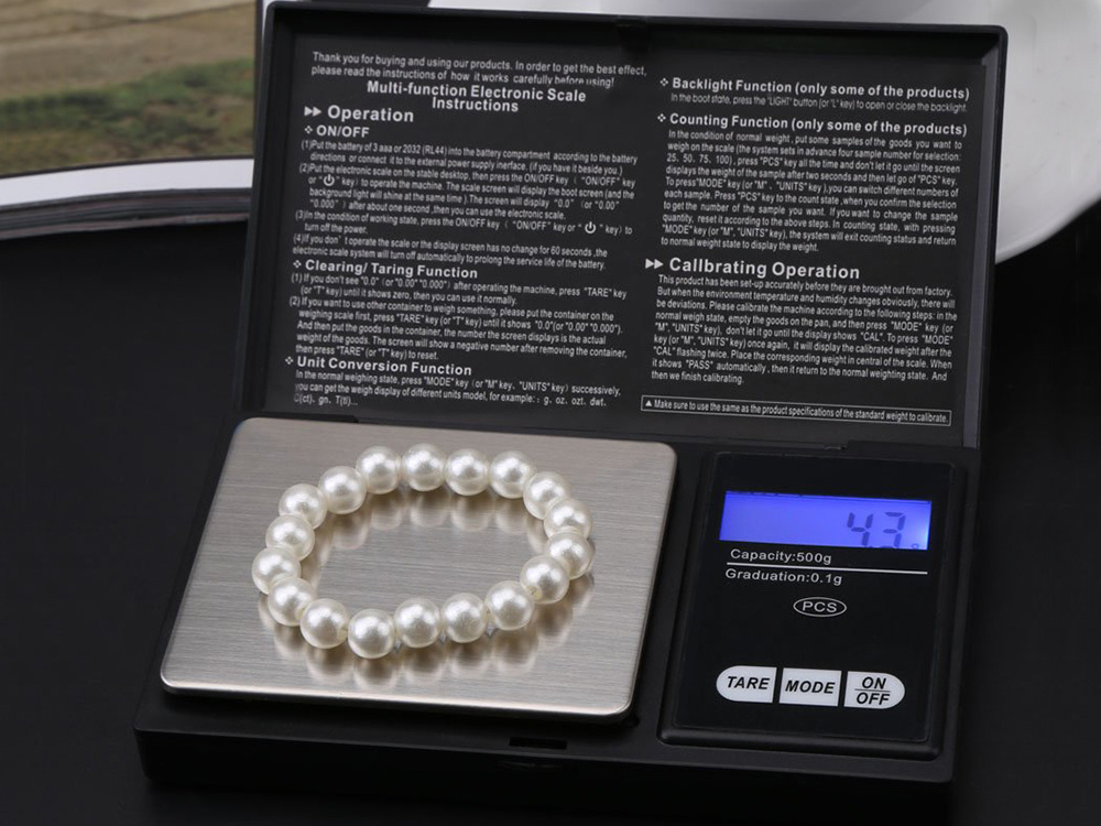 Kišeninės juvelyrinės svarstyklės 500g/0.01g