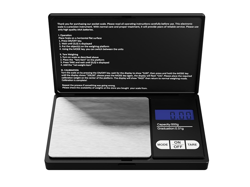 Kišeninės juvelyrinės svarstyklės 500g/0.01g