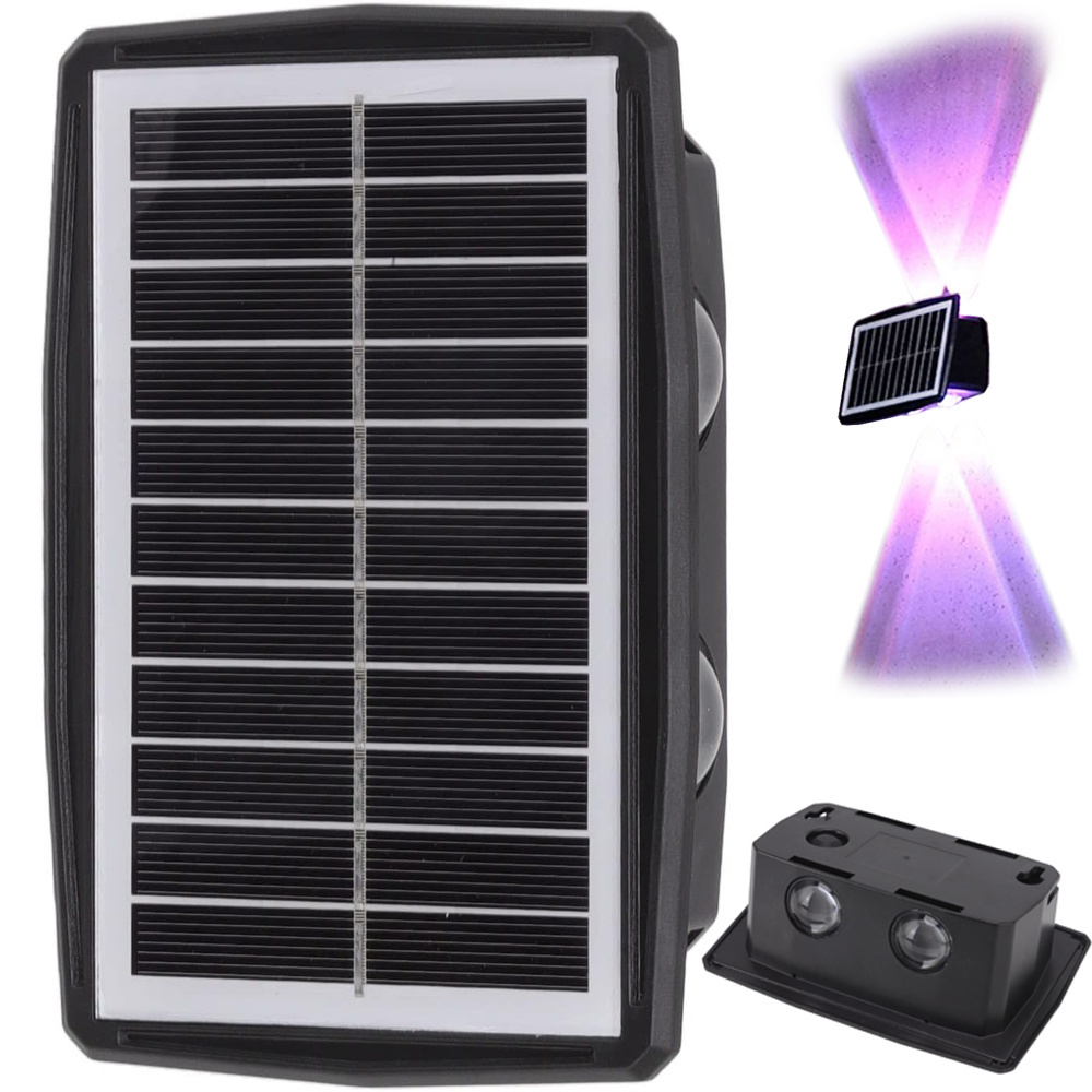 Lauko sieninis saulės šviestuvas su led ir šviesos jutikliu ip65