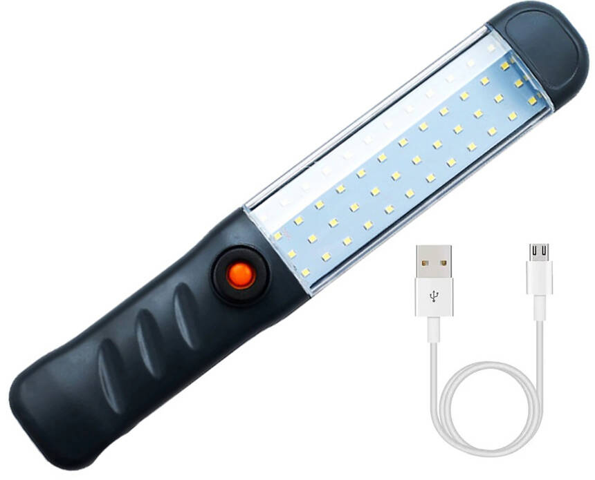 Dirbtuvių lempa su 48 led cob ir usb įkrovimu