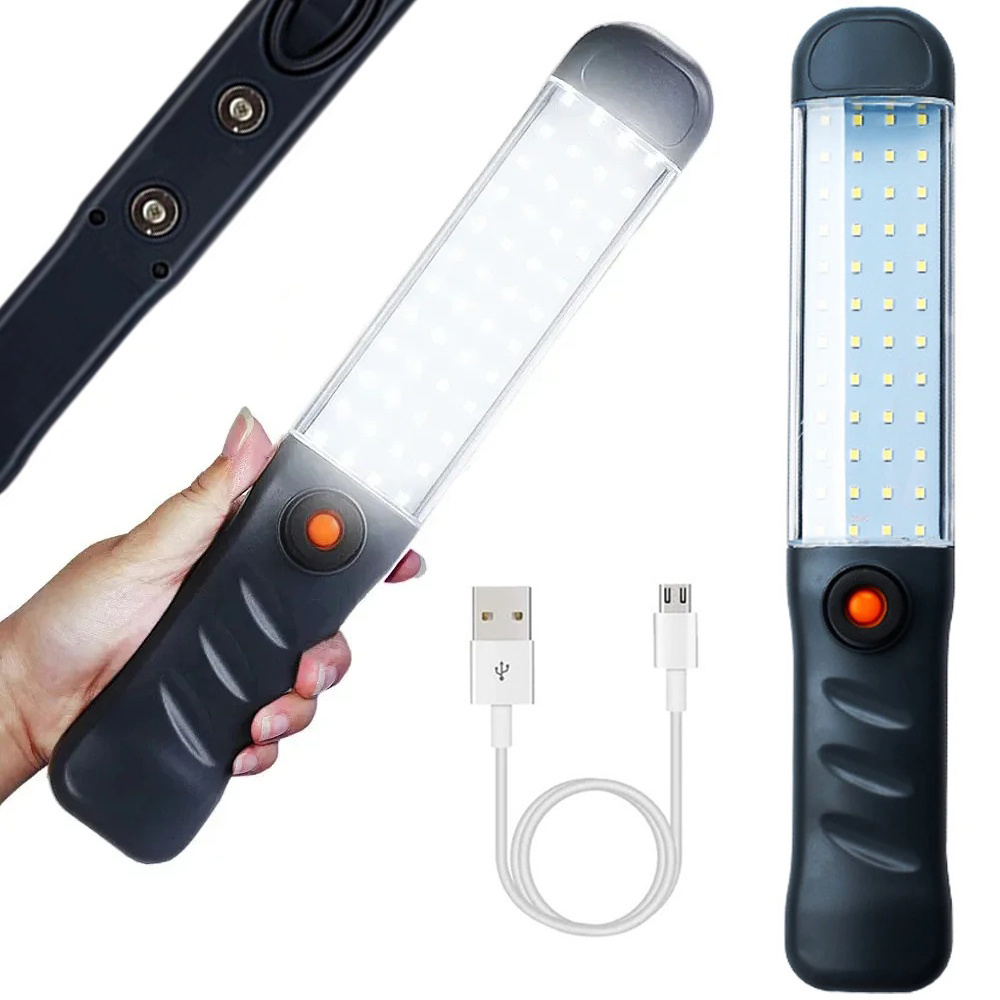 Dirbtuvių lempa su 48 led cob ir usb įkrovimu