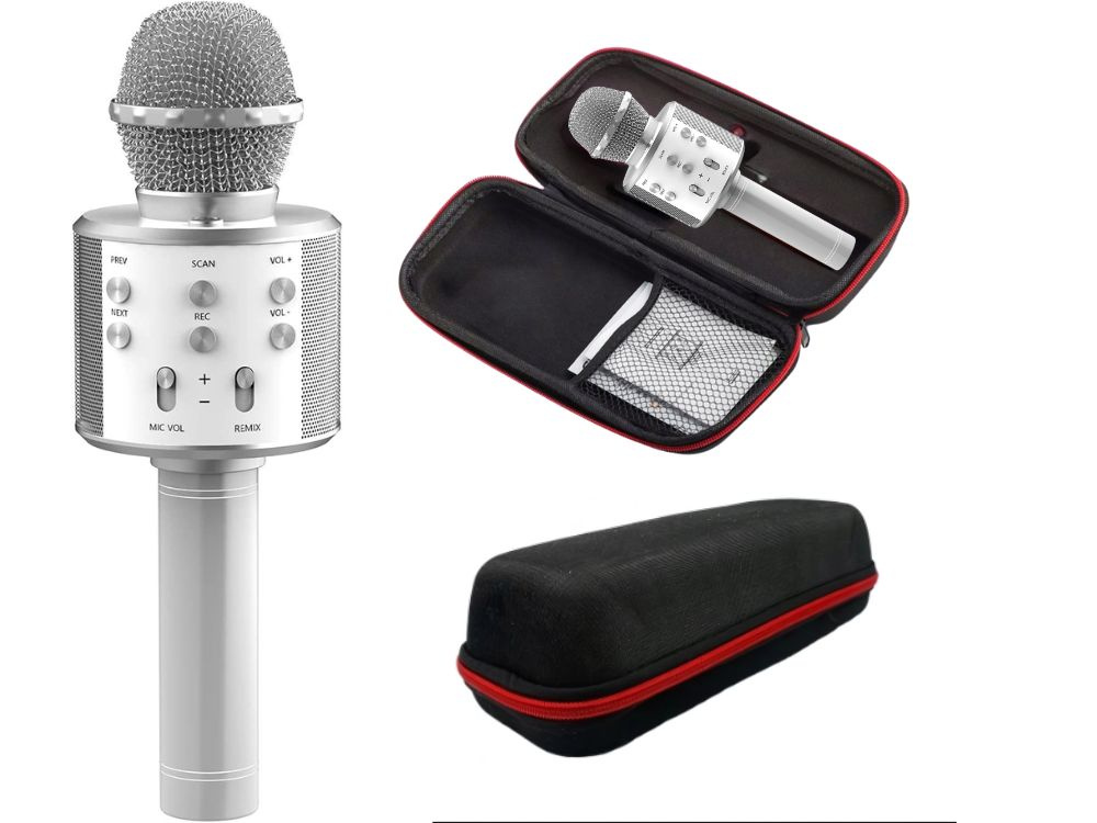 Belaidis mikrofonas su bluetooth ir karaoke garsiakalbiu, 22 cm