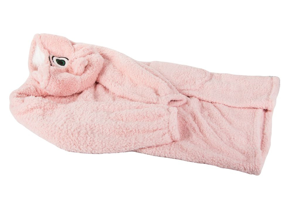 Šiltas oversize xl pledas su gobtuvu, rožinė