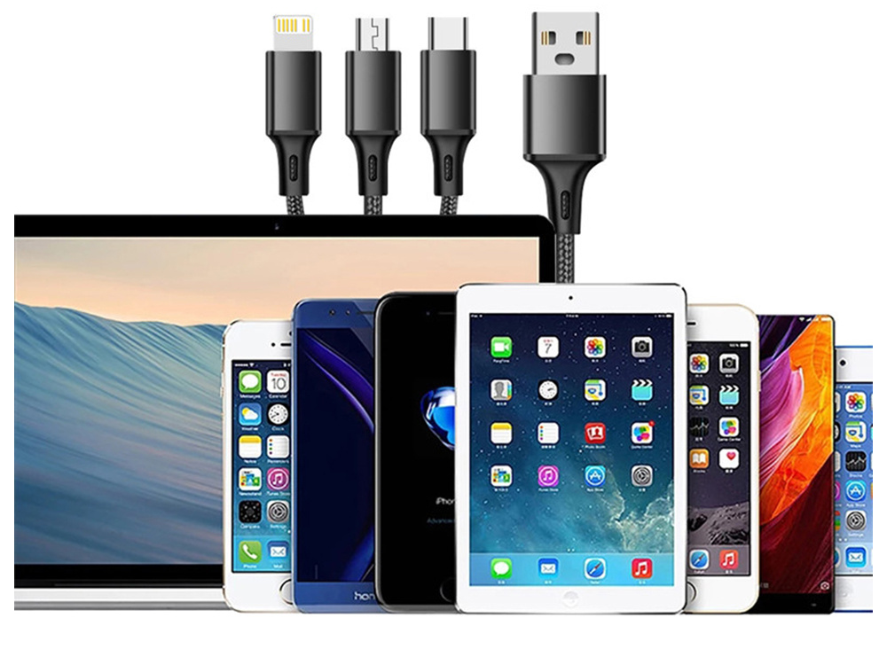 Usb laidas 3 viename telefonui 1,2 m
