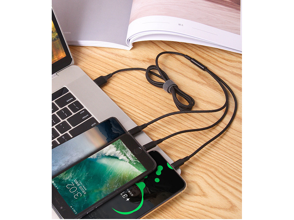 Usb laidas 3 viename telefonui 1,2 m