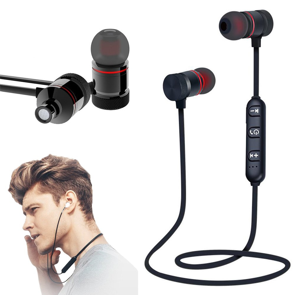 Belaidės ausinės sportui su bluetooth 4.1 ir magnetinėmis galvutėmis