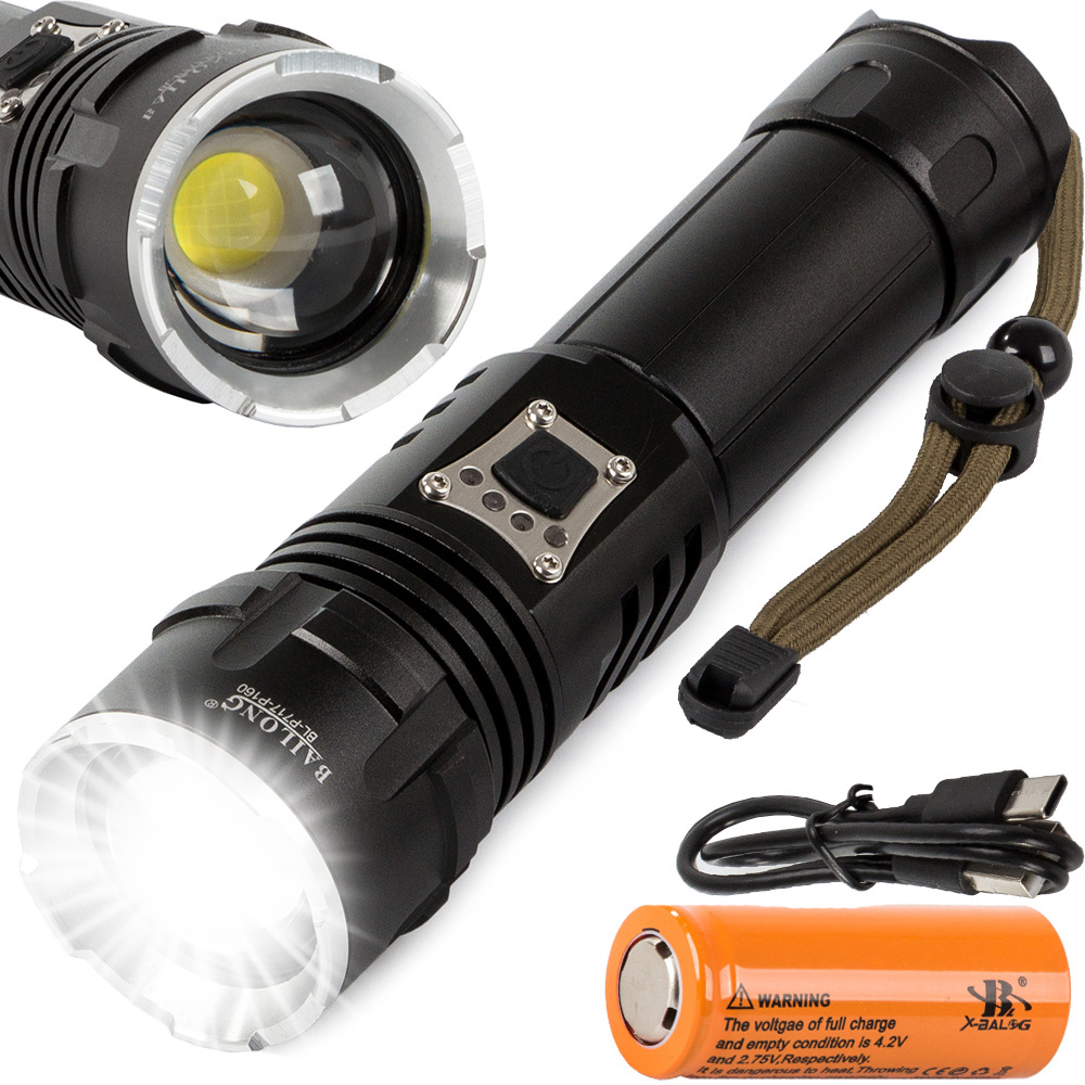 Taktinis prožektorius bailong p717, cree xhp160, 1000 m