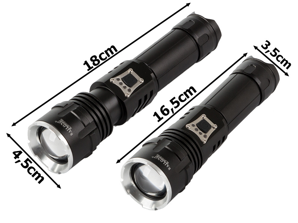 Taktinis prožektorius bailong p717, cree xhp160, 1000 m