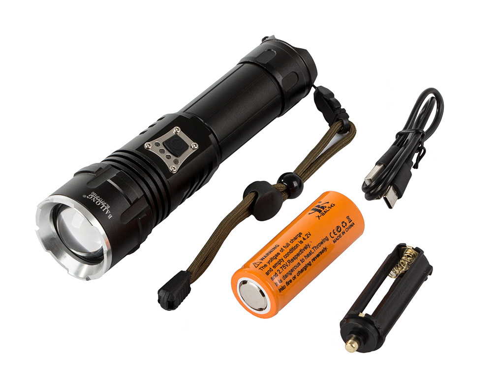 Taktinis prožektorius bailong p717, cree xhp160, 1000 m