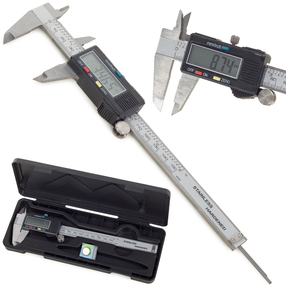 Elektroninis skaitmeninis slankmatis 150 mm su lcd ekranu