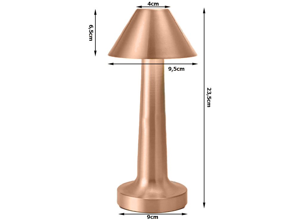 Naktinis šviestuvas su 3 lygių apšvietimu, 23,5 cm, varinis