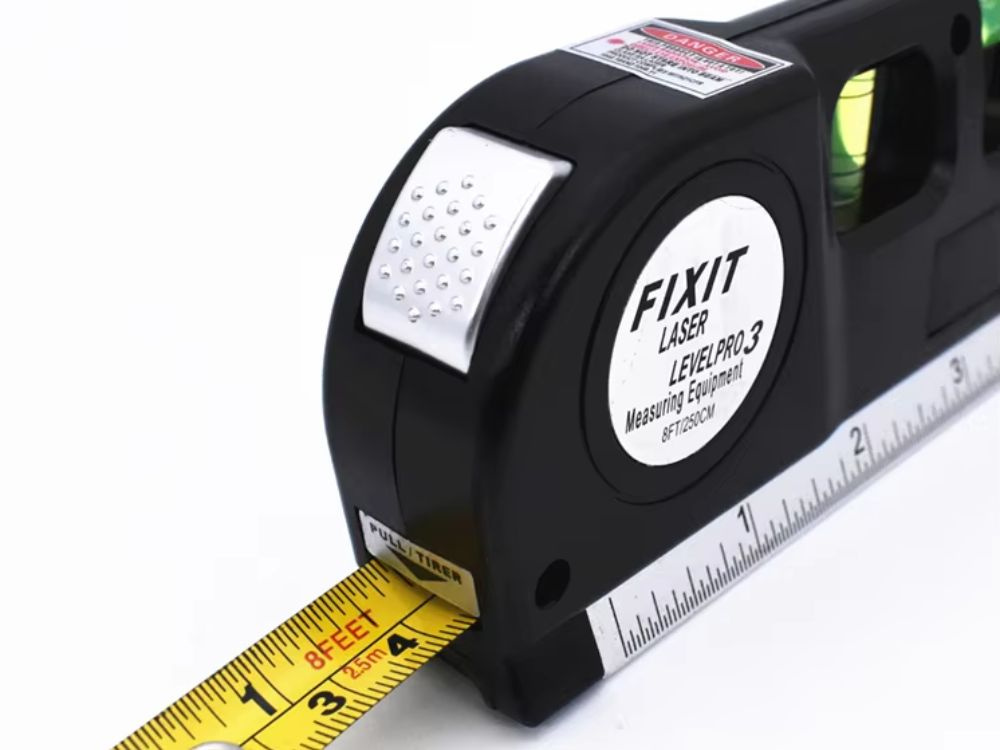 Lazerinė lygintuvas su matuokliu 2,5m, 3 režimai, usb