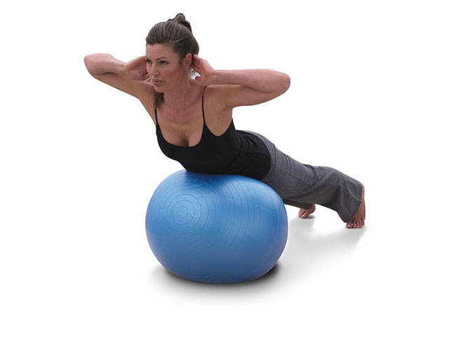 Gimnastikos kamuolys su pompa, 65 cm, raudonas