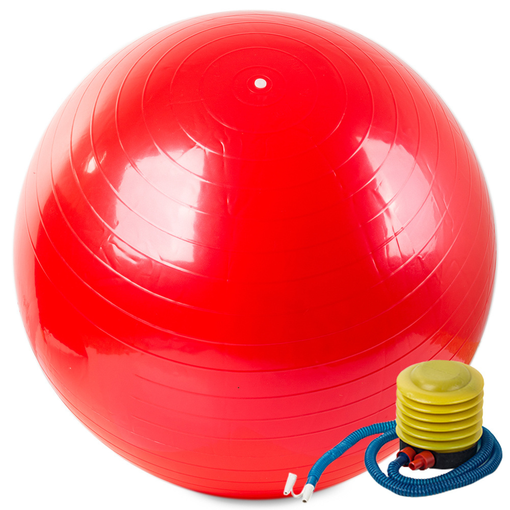 Gimnastikos kamuolys su pompa, 65 cm, raudonas