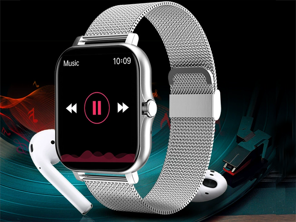 Išmanusis laikrodis su gumine apyranke, bluetooth, pilkas
