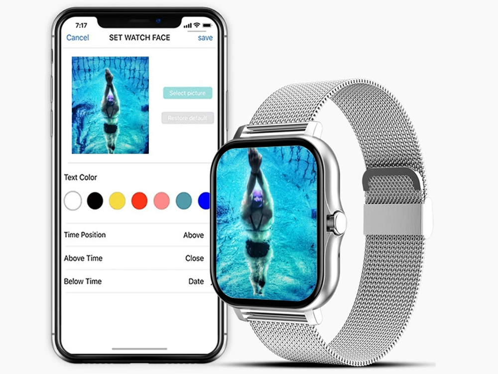 Išmanusis laikrodis su gumine apyranke, bluetooth, pilkas