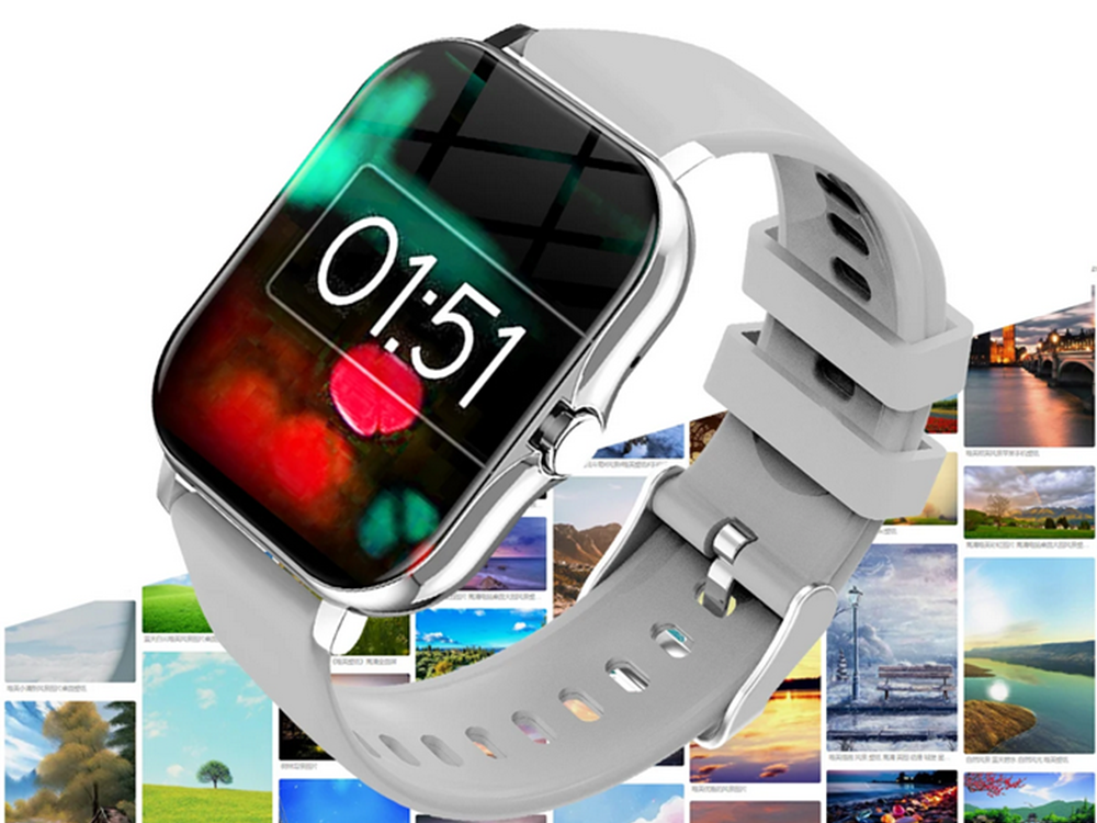 Išmanusis laikrodis su gumine apyranke, bluetooth, pilkas