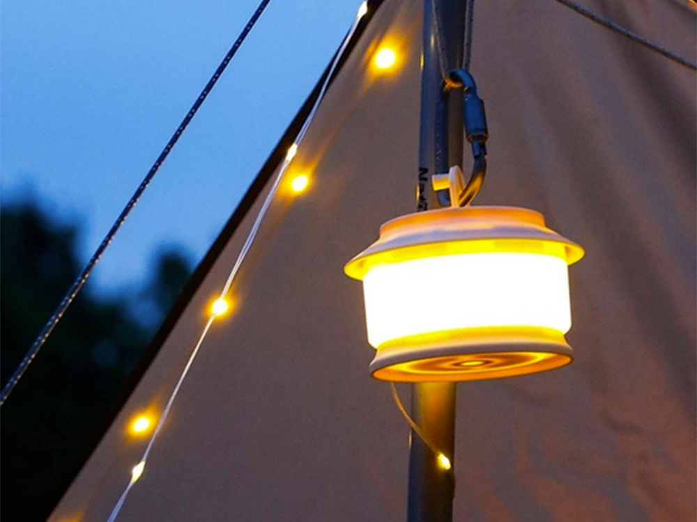 Led girlianda kempingui su baterija, 20m