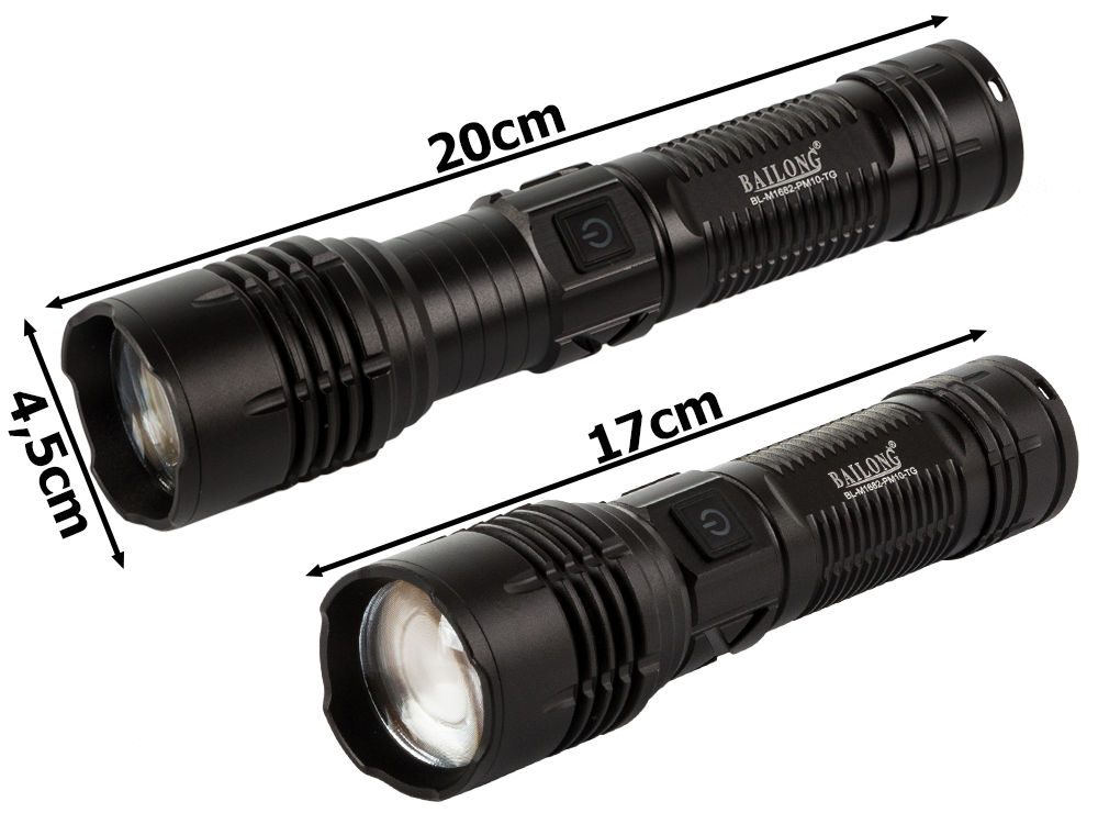 Žibintuvėlis bailong m1682 su led cree pm10-tg