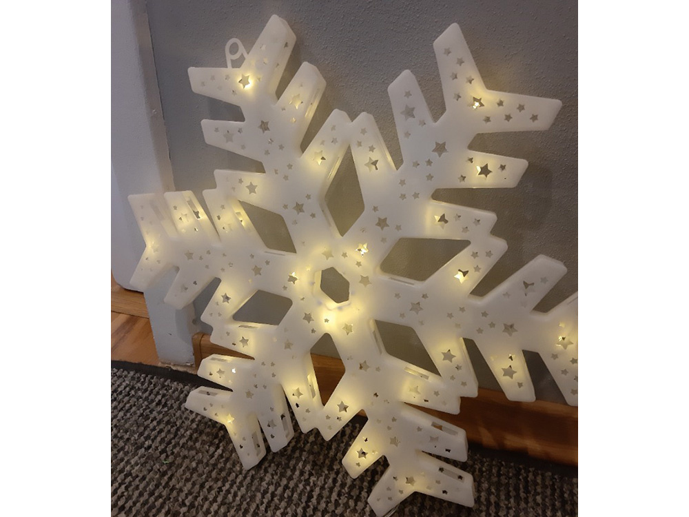 Led langų dekoracija snaigė 40 cm 1