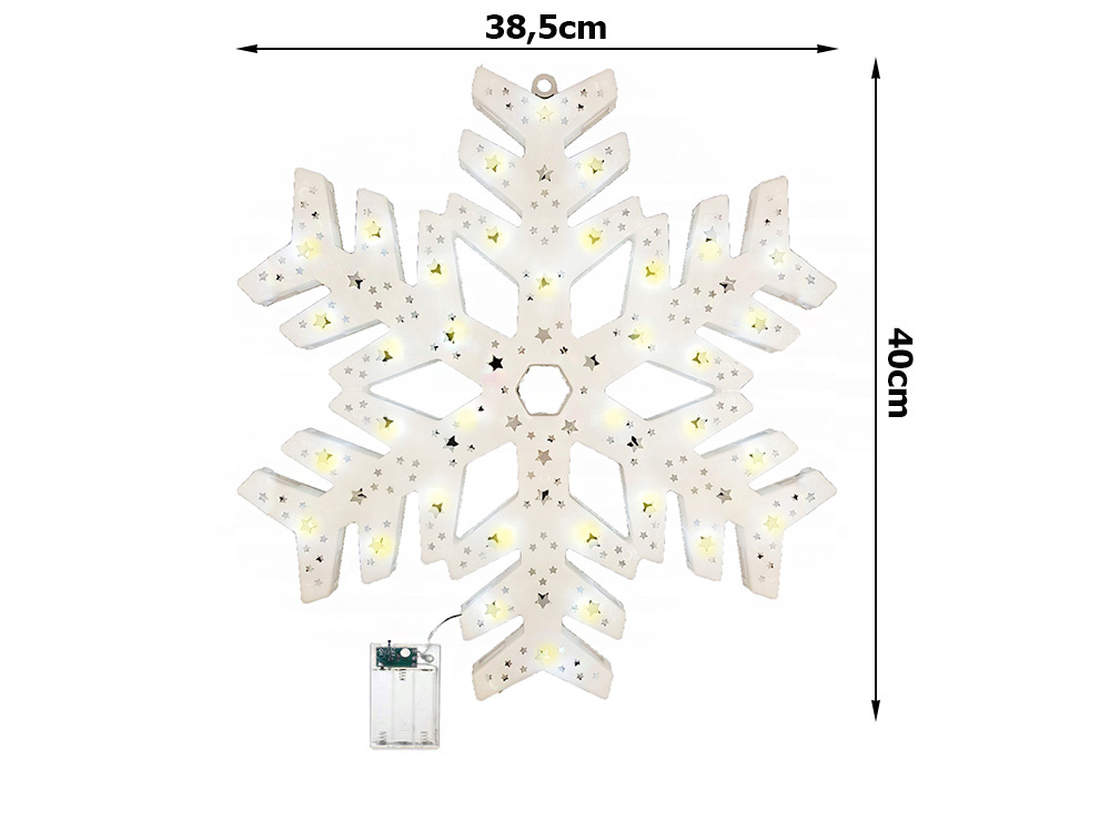 Led langų dekoracija snaigė 40 cm