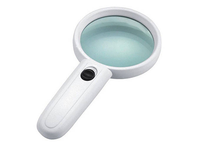 Rankinė juvelyrinė lupa su apšvietimu 3x 75 mm